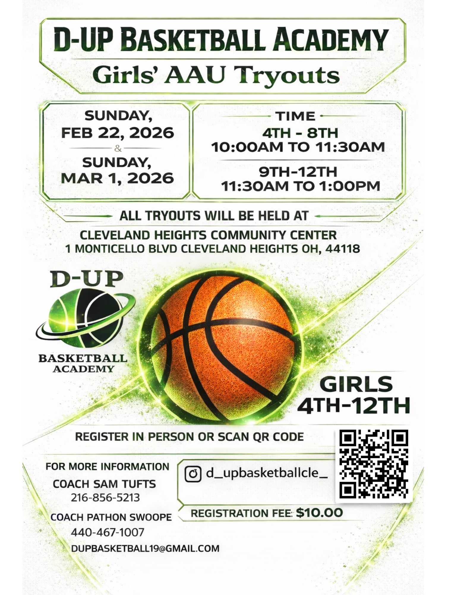 DUP Basketball Academy Girls AAU Tryouts
